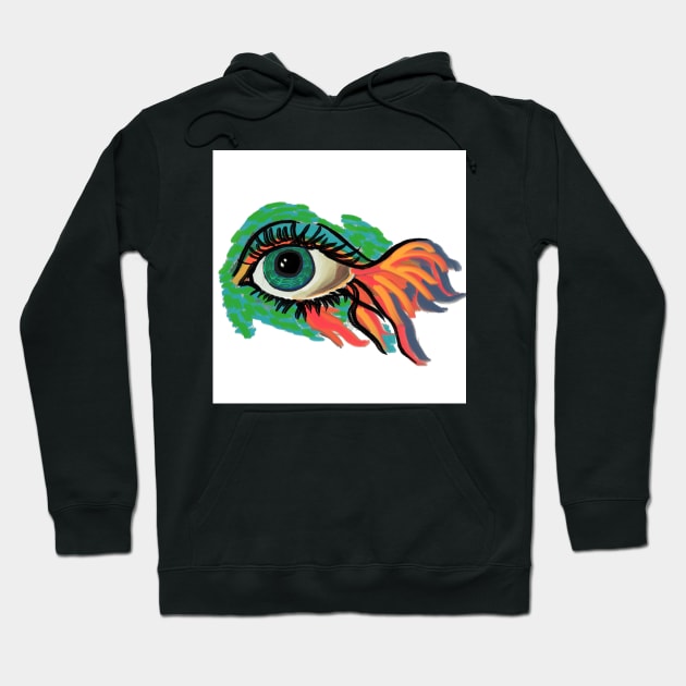 Fish Eye Flashes Hoodie by Art by Ergate